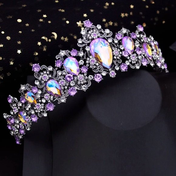 GGF Accessories - Elegant Purple and Silver Tiara